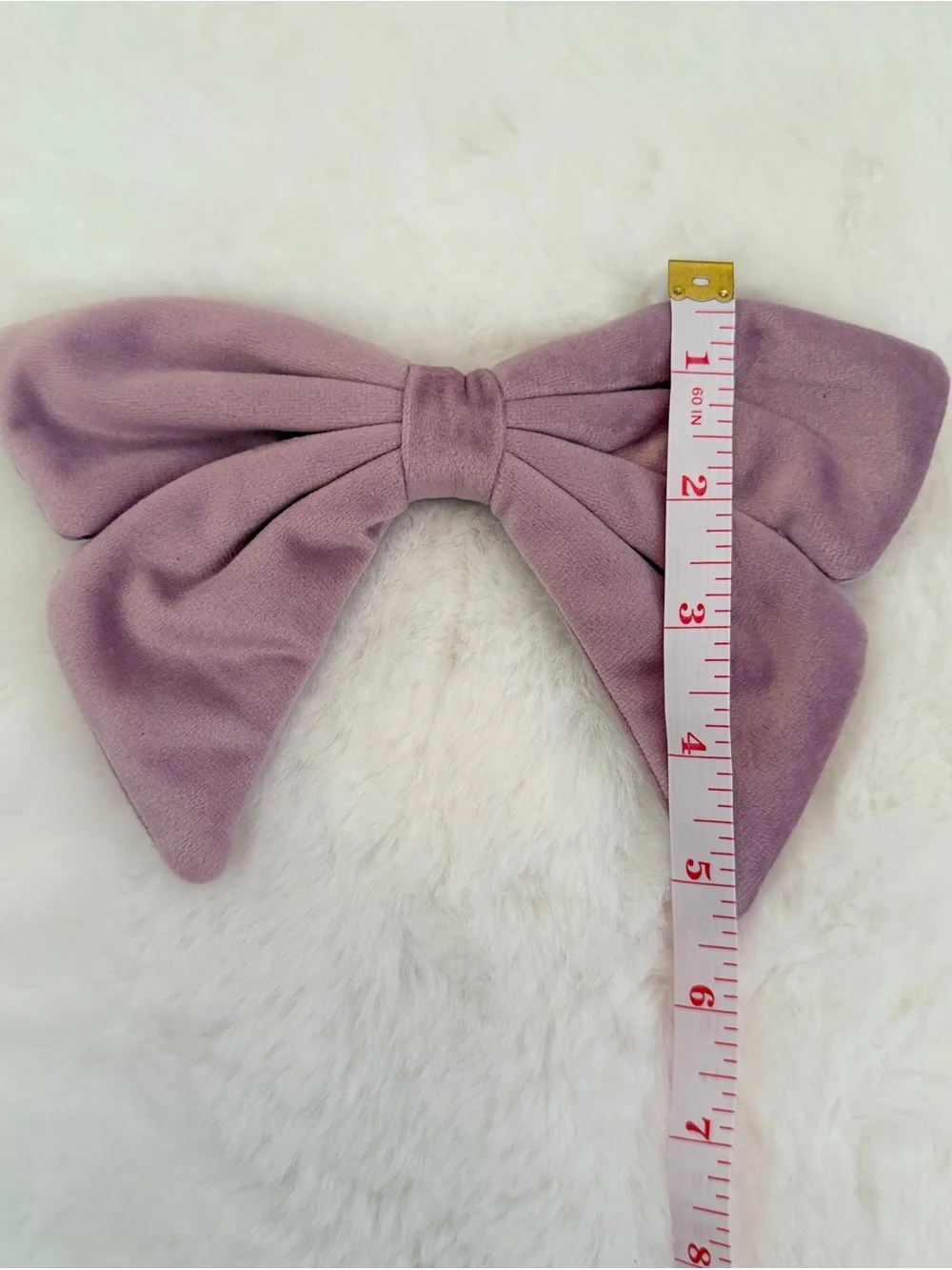 Lele Sadoughi Velvet Bow Hair Clip in Mauve Pink